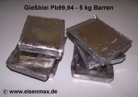 006 Blei Pb99,94 Gie�blei als ca. 5 kg Barren - Bild vergr��ern 