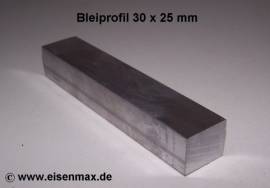 047 Bleiprofil Vierkant 30 x 25 - 100 mm - Bild vergrern 