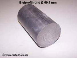 069 Blei Vollstange rund  69,5 - 100 mm - Bild vergrern 