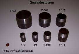 019 Gewindestutzen 1/2 Zoll schwarz St37 - Bild vergrern 