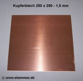 l25 Kupferblech ca.  1,00 x 200 - 250 mm - Bild vergr��ern 