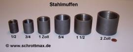 023  Stahlmuffe 1 Zoll schwarz - Bild vergrern 