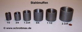 025 Stahlmuffe 1 1/4 Zoll schwarz - Bild vergrern 