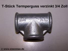 021 T-Stck egal 3/4 Zoll Temperguss verzinkt - Bild vergrern 