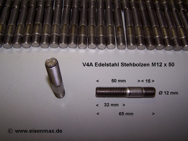 1156 Stehbolzen V4A M12 x 50