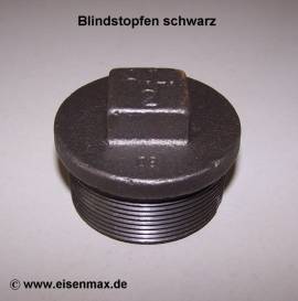 030 Stopfen 2 1/2 Zoll Temperguss schwarz - Bild vergr��ern 