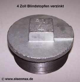 034 Stopfen 4 Zoll Temperguss verzinkt - Bild vergr��ern 
