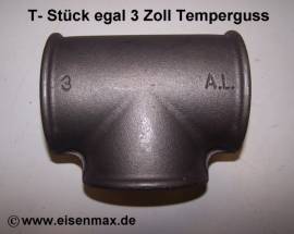 032 T-St�ck egal 3 Zoll Temperguss schwarz - Bild vergr��ern 