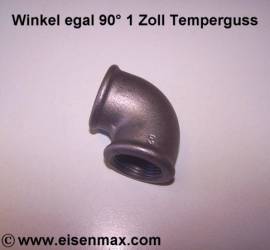 023 Winkel 90� 1'' egal I/I Temperguss schwarz - Bild vergr��ern 
