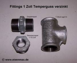 23e Reduziernippel 1 - 1/2 Zoll Temperguss verzinkt  - Bild vergr��ern 